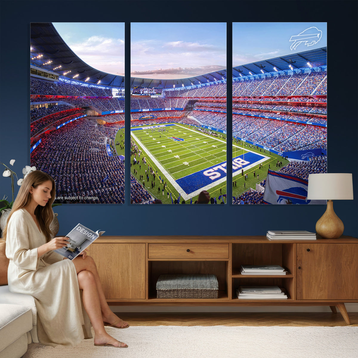 57873-MGV-CV-36X24 - Buffalo Bills Football Team Print Canvas - Buffalo Highmark Stadium Wall Art Canvas Print