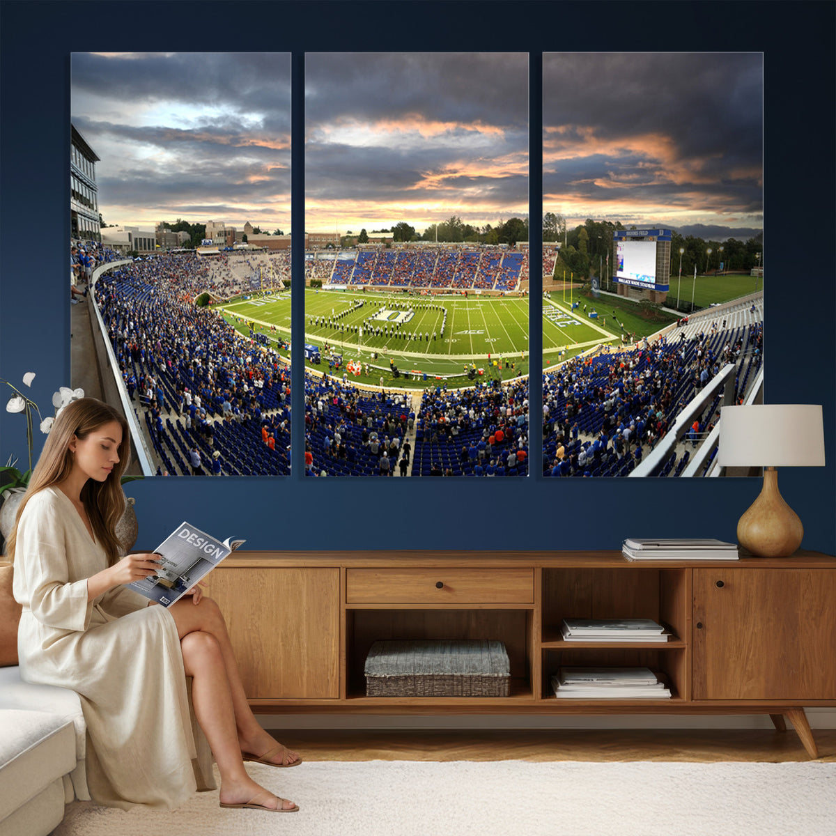 60433-MGV-CV-36X24 - Duke University Blue Devils Football Team Print, Durham