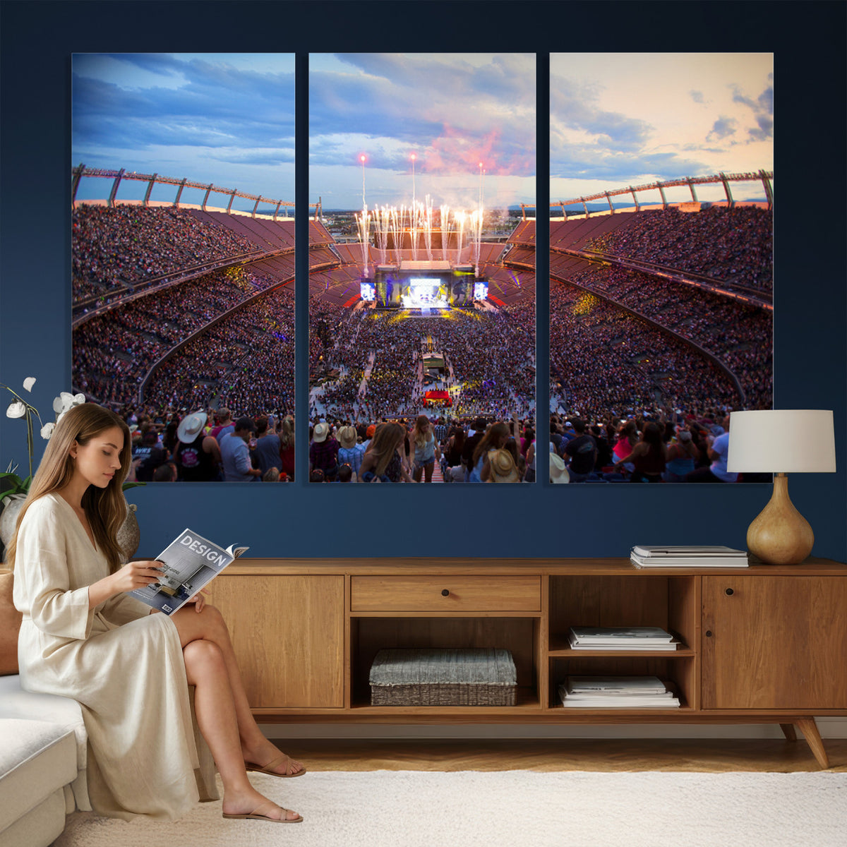 24689-MGV-CV-36X24 - Denver Broncos Football Team Print Canvas, Empower Field