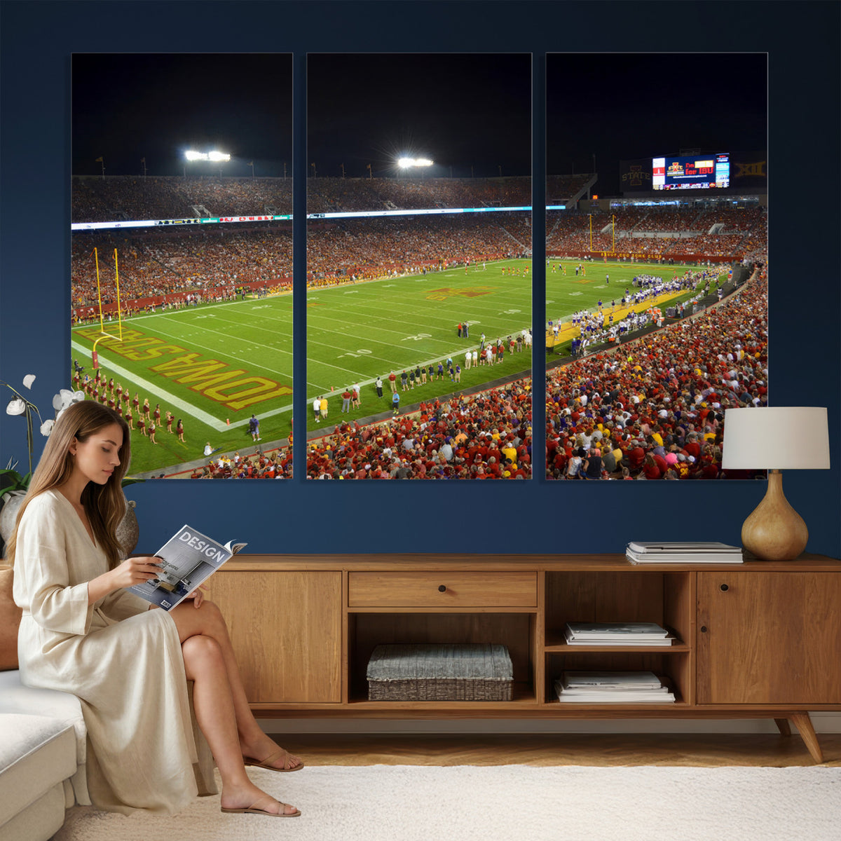 27211-MGV-CV-36X24 - Iowa State University Cyclones Football Team Print, Ames, Extra Large Game Room Wall Decor