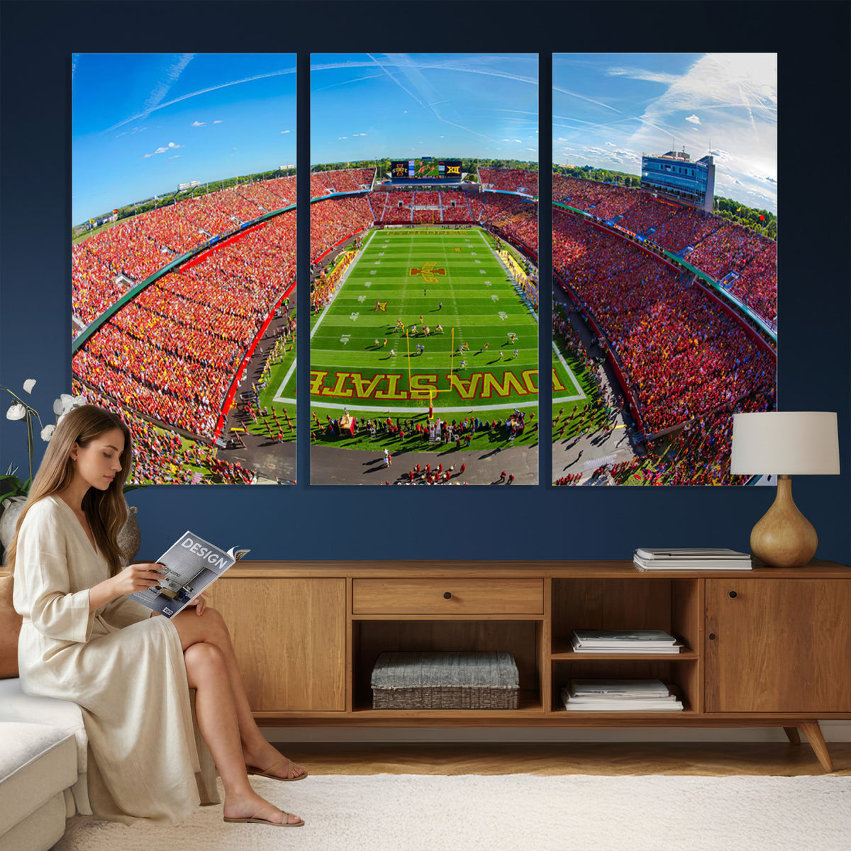 36706-PAN-FL-20X10 - Iowa State University Cyclones Football Team Print - Ames Jack Trice Stadium Art Canvas Print
