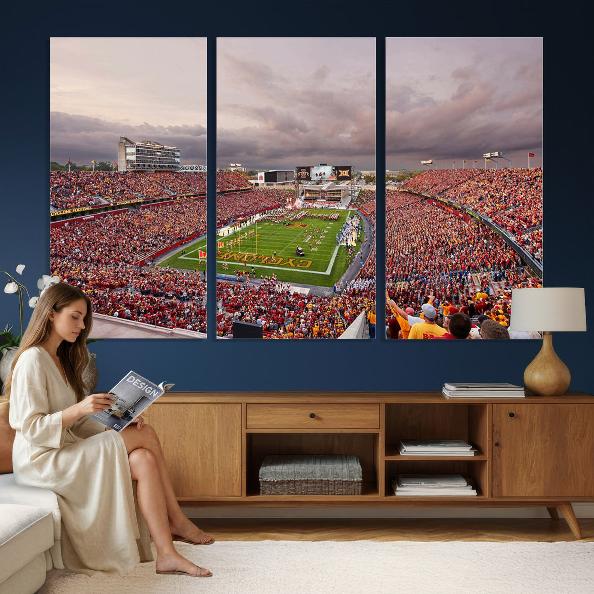 50373-MGV-CV-36X24 - Iowa State University Cyclones Football Team Print, Ames