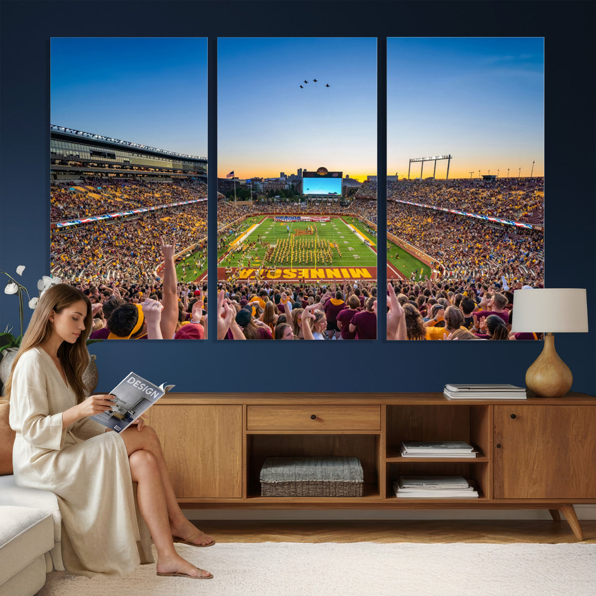 84421-MGV-CV-36X24 - University of Minnesota Golden Gophers Art Print, Football Team Print - Minneapolis Huntington Bank
