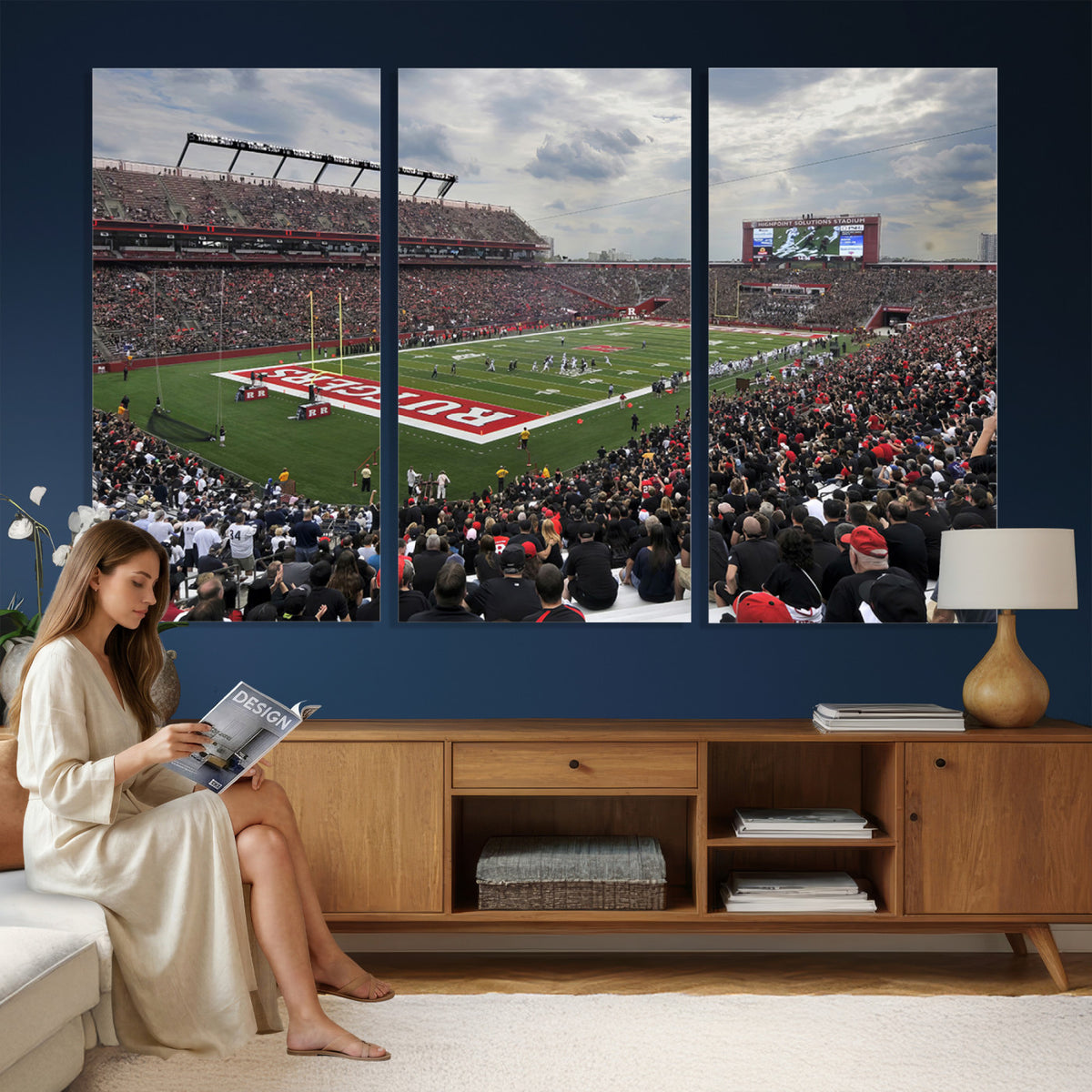 66777-MGV-CV-36X24 - Rutgers Scarlet Knights Football Team Print, SHI Stadium