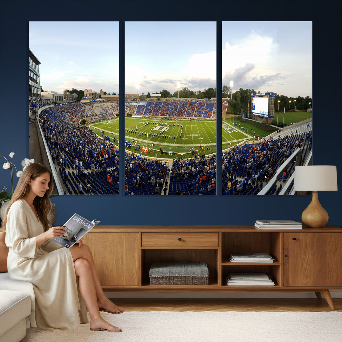 44850-MGV-CV-36X24 - The Duke University Blue Devils Football Team Print, Durham