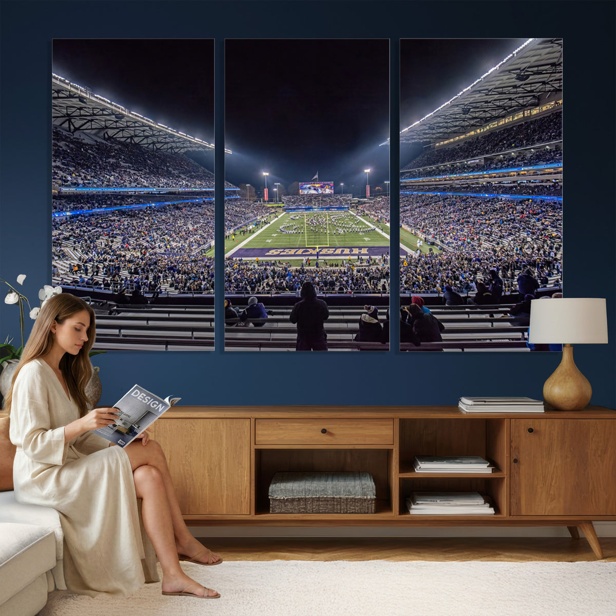 85780-MGV-CV-36X24 - The University of Washington Huskies Football Team Print, Extra Large Game Room Wall Decor