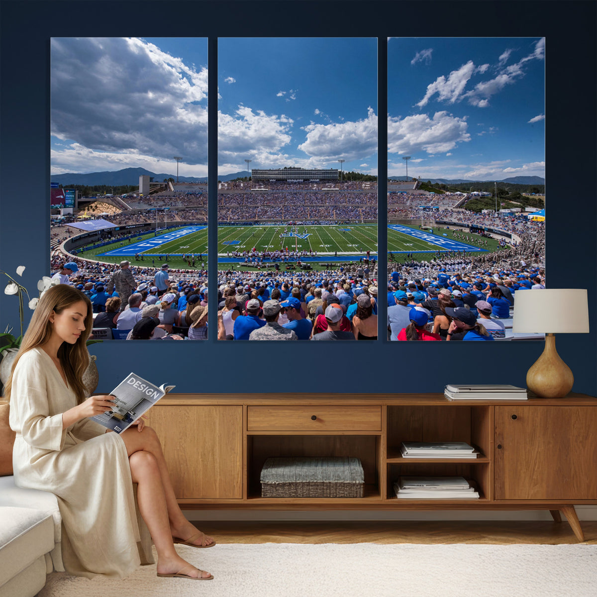 59281-MGV-CV-36X24 - Air Force Falcons Football Team Print, Colorado Springs