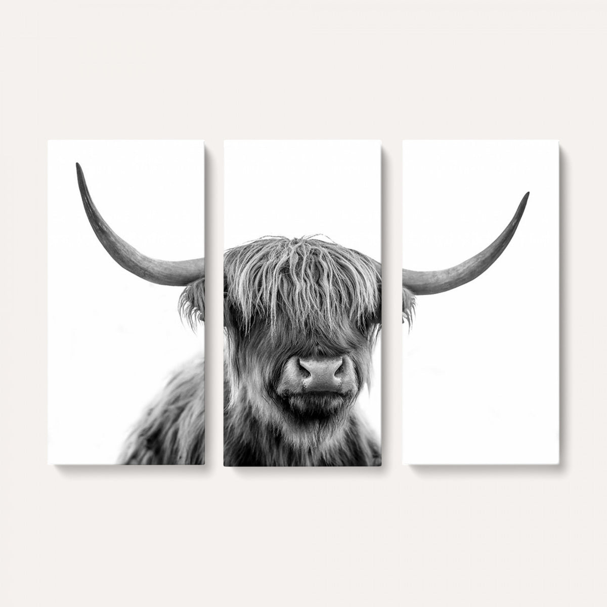 75503-_Poster-30x20 - Scottish Highland Cow Cattle Art Print Wall Art Canvas Print for Farmhouse Decor, Framed Scottish