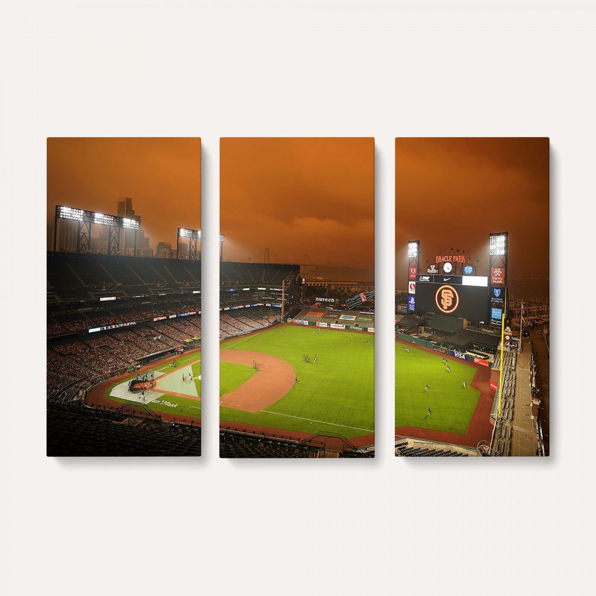 31315-MGV-CV-36X24 - San Francisco Giants Baseball Team Print, Oracle Park Stadium Wall Art Canvas Print