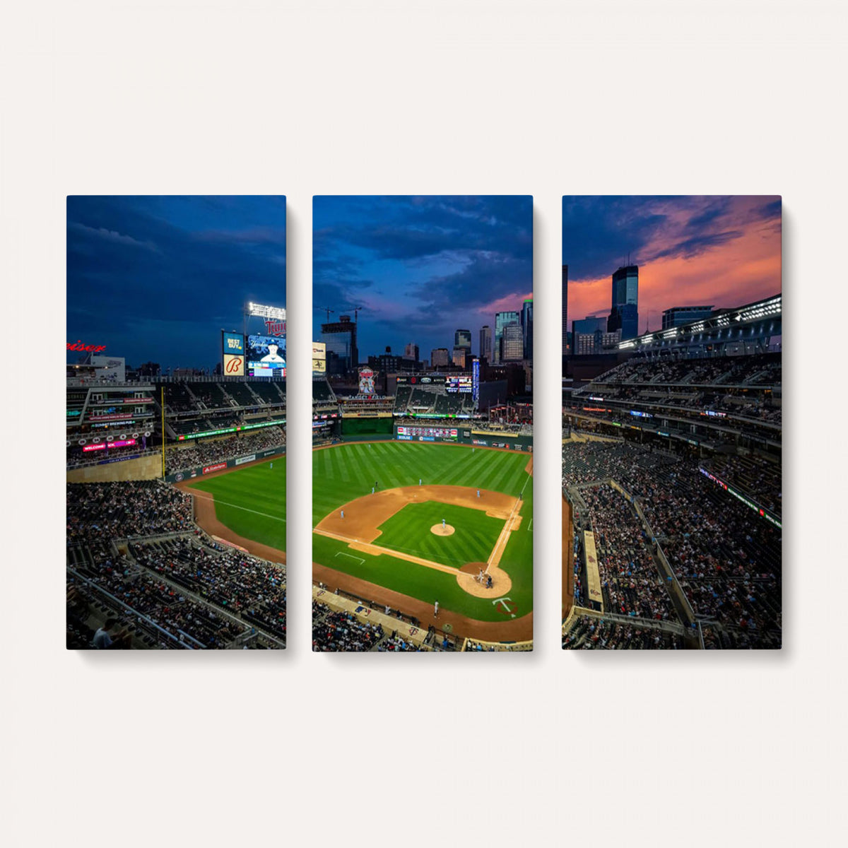 68222753-MGV-CV-36X24 - Target Field Wall Art Canvas Print, Baseball Stadium Scene