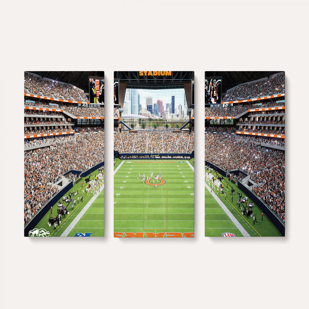76935553-PAN-FL-20X10 - Chicago Bears Soldiers Field Wall Art Canvas Print, Home Office Wall Decor