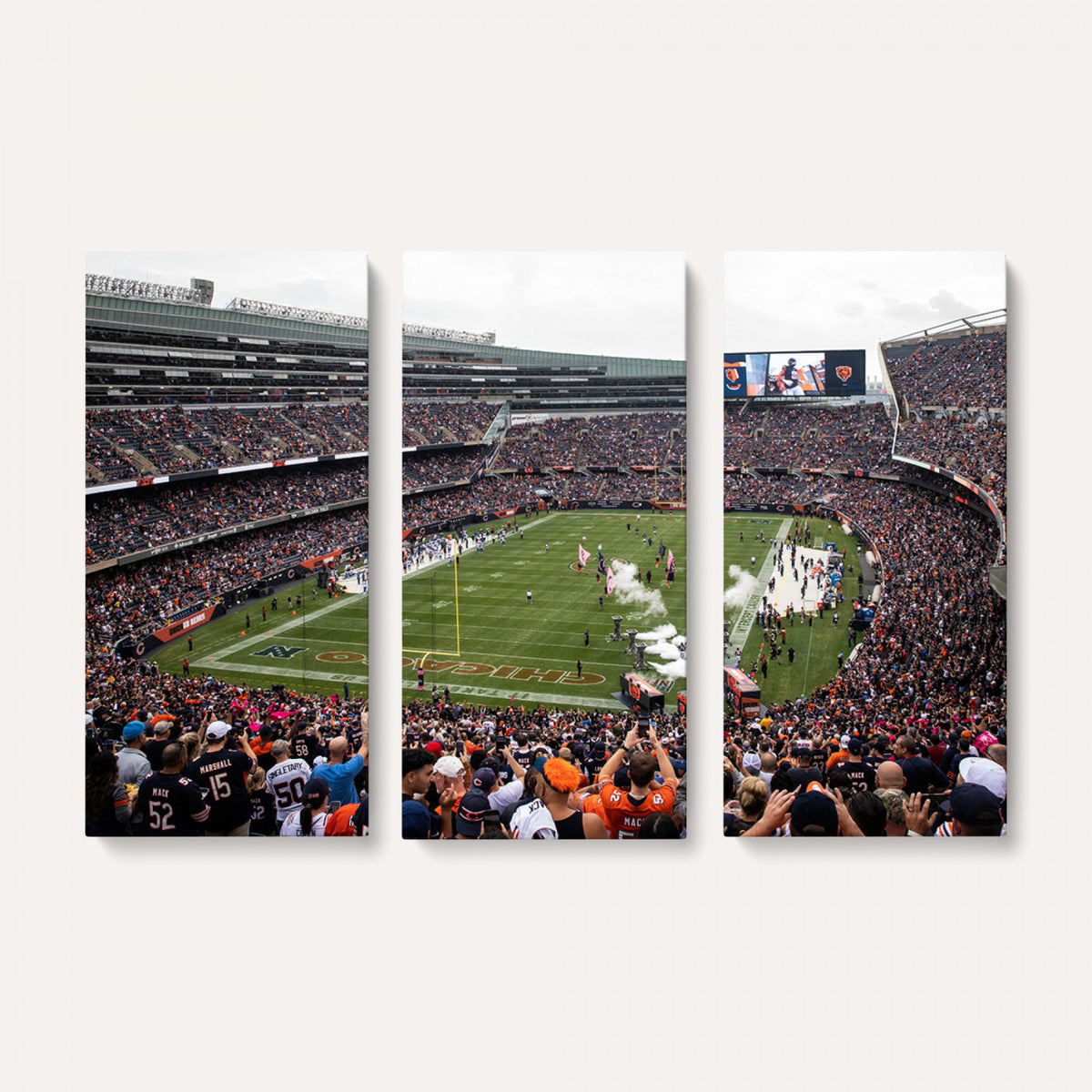 18347149-MGV-CV-36X24 - Chicago Bears Soldier Field Wall Art Canvas Print – Framed Football Stadium Artwork Team Spirit for home, office
