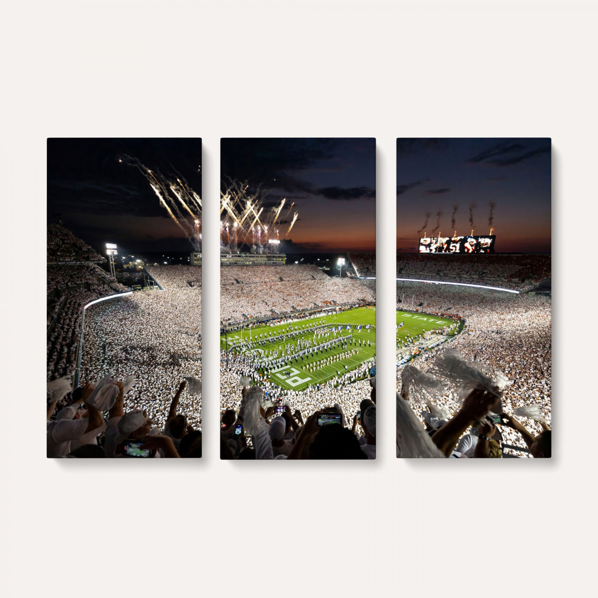 26666-MGV-CV-36X24 - Penn State Stadium Wall Art Canvas Print, White Out