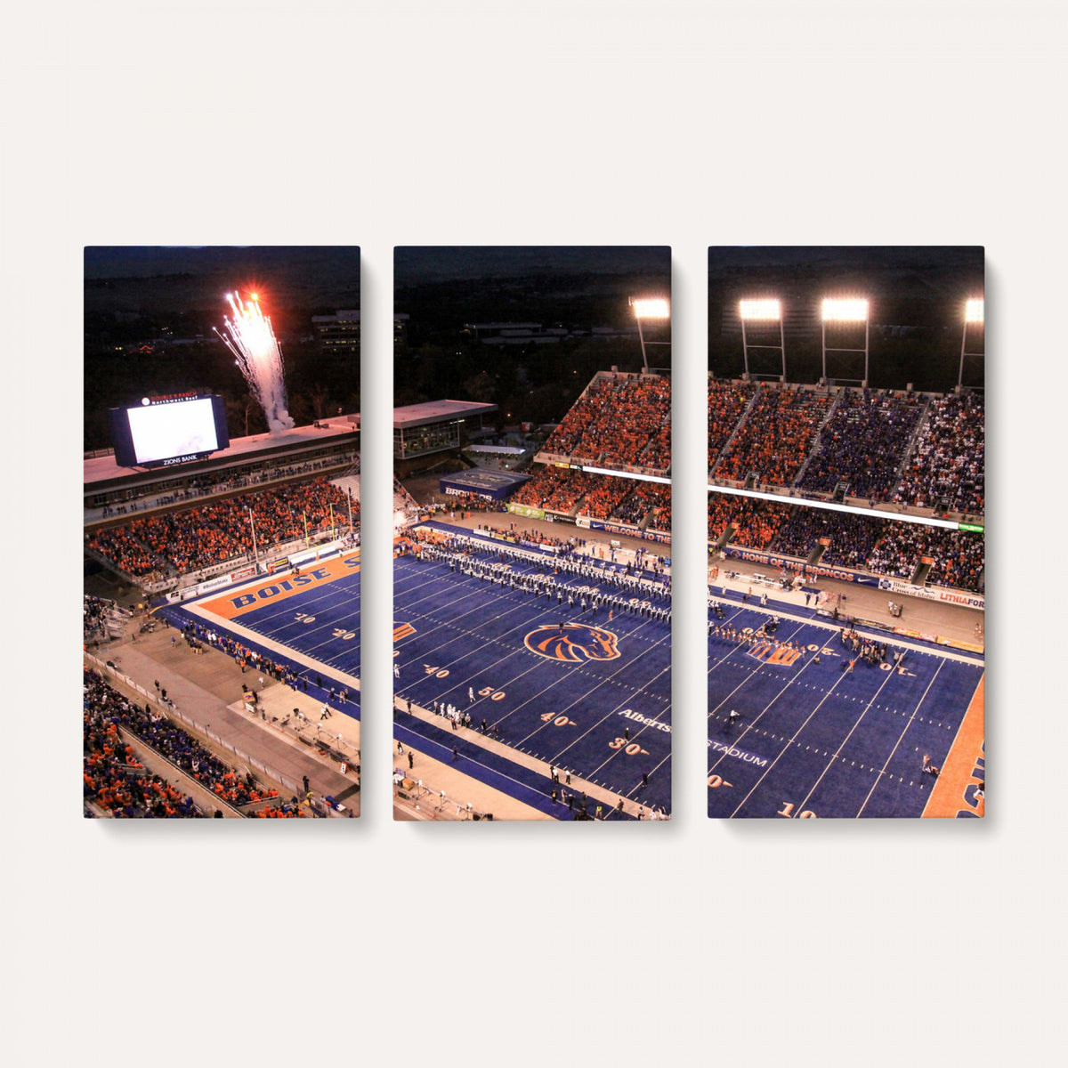 BS1001S-MGV-CV-36X24 - Boise State Broncos Albertsons Stadium Wall Art Canvas Print
