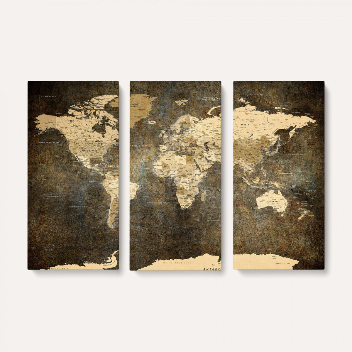 89742472-MGV-CV-36X24 - Large Framed Vintage World Map Wall Art Print for Home Wall