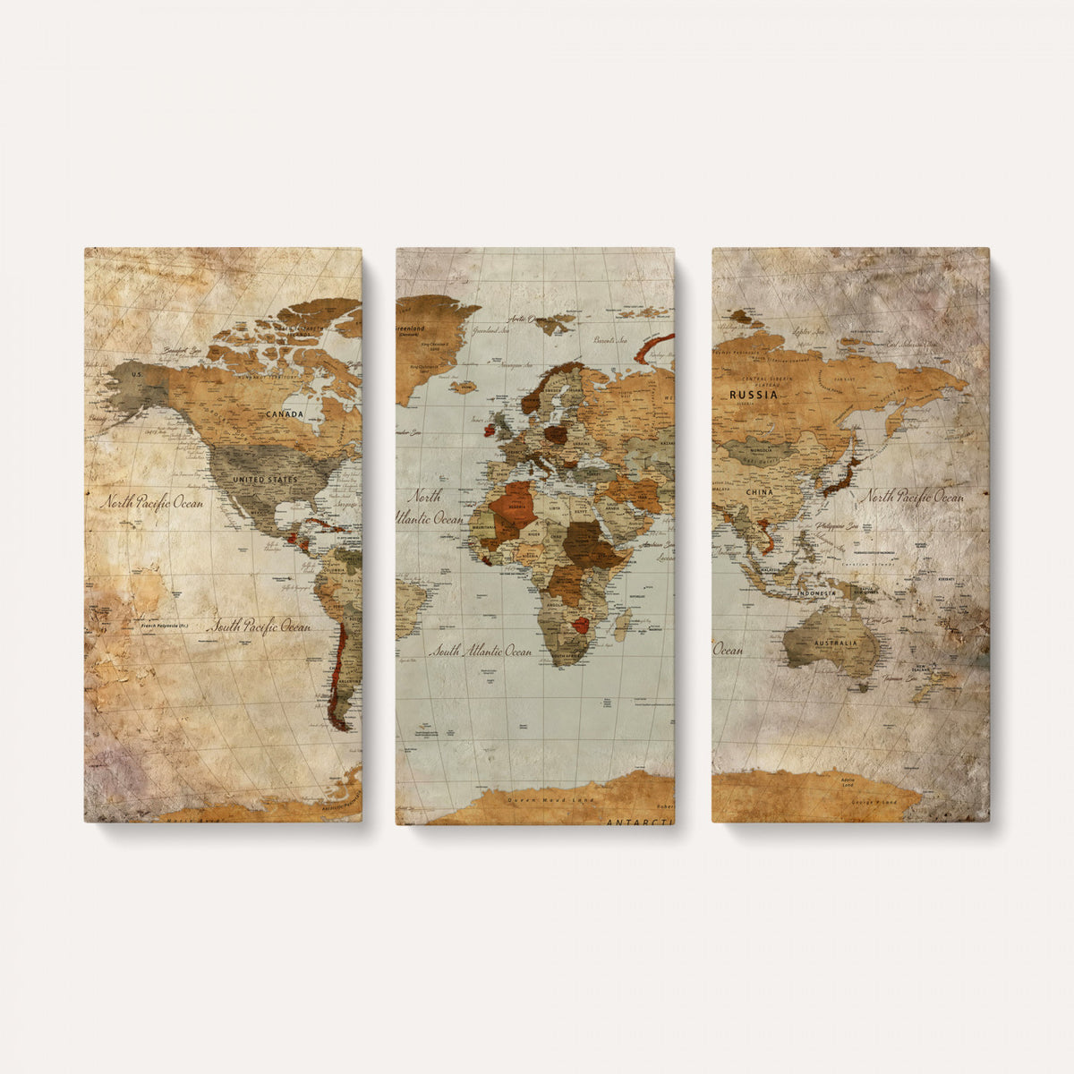74176056-MGV-CV-36X24 - World Map Wall Art Canvas Print, Modern Decorative Framed Map Artwork Prints for Living Room, Office, Bedroom Wall Decor