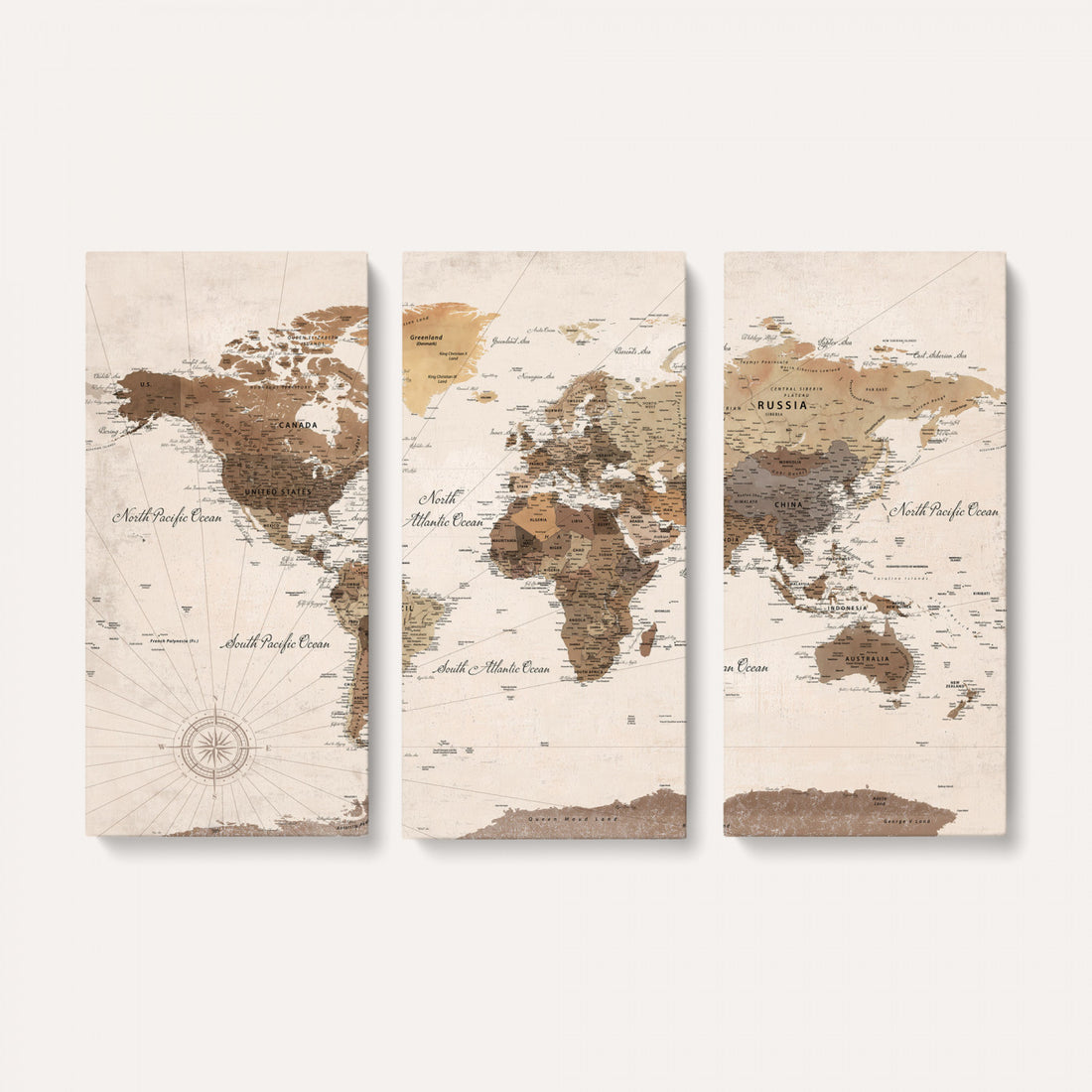 World Map Canvas Print | Framed Detailed Map of the World Wall Art