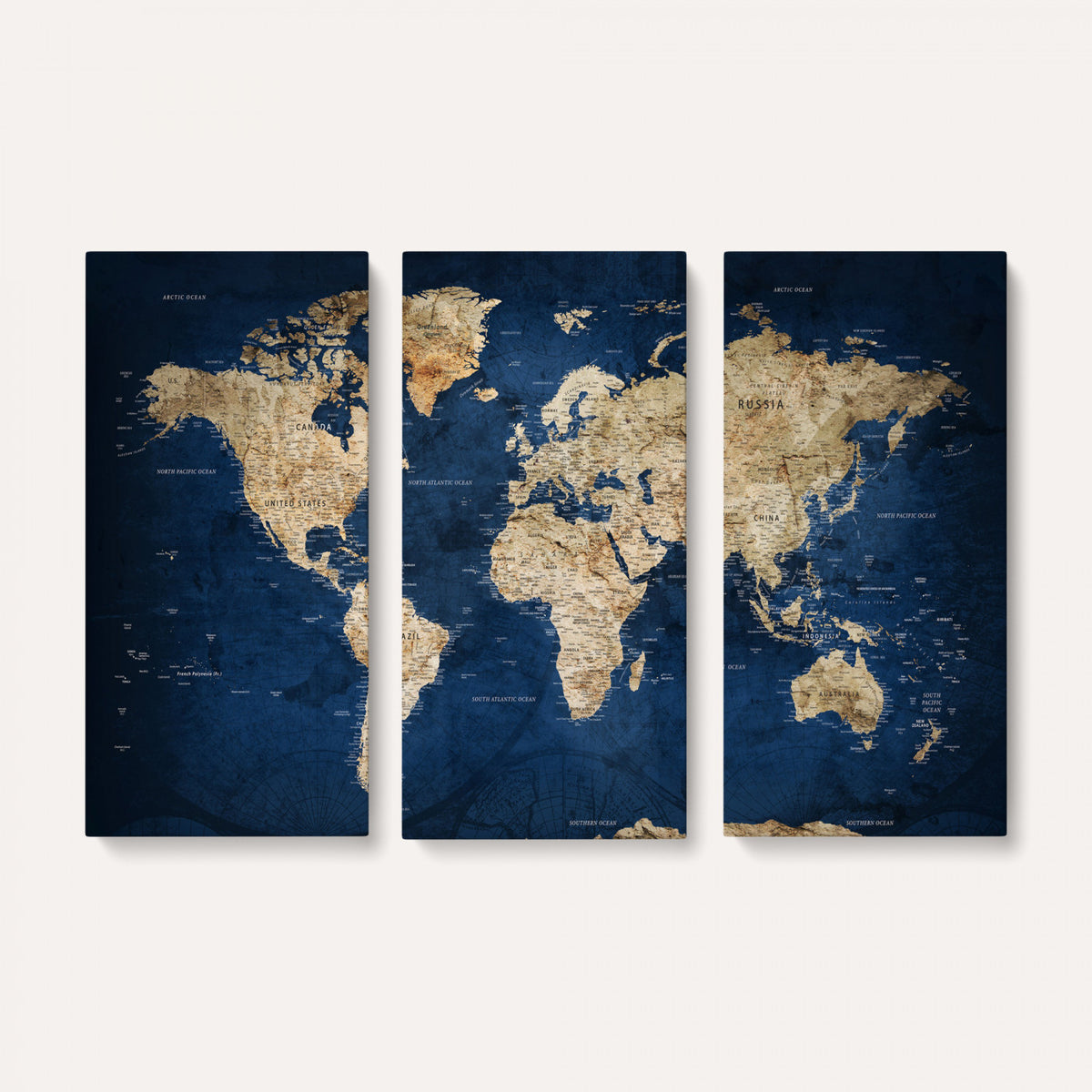 57503519-MGV-CV-36X24 - World Map Canvas Print – Framed Travel Map Wall Art for
