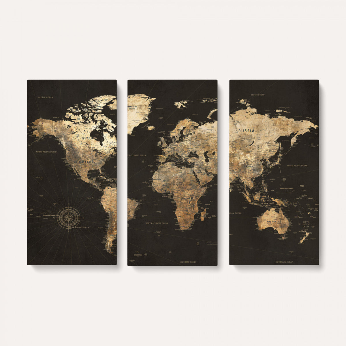 70985630-MGV-CV-36X24 - Framed World Map with Pin Canvas Print – Detailed World Map