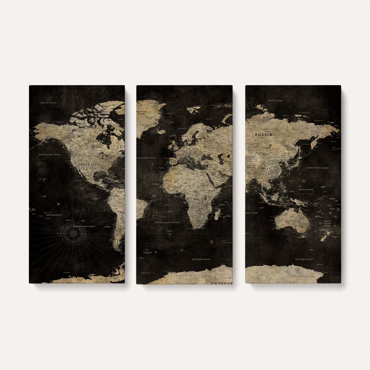 60653880-MGV-CV-36X24 - Push Pin World Map Canvas Wall Art Print, Interactive Travel