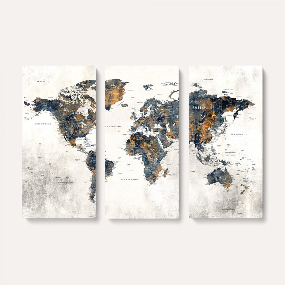 52451147-MGV-CV-36X24 - World Map Wall Art Canvas Print for Office Wall Decor