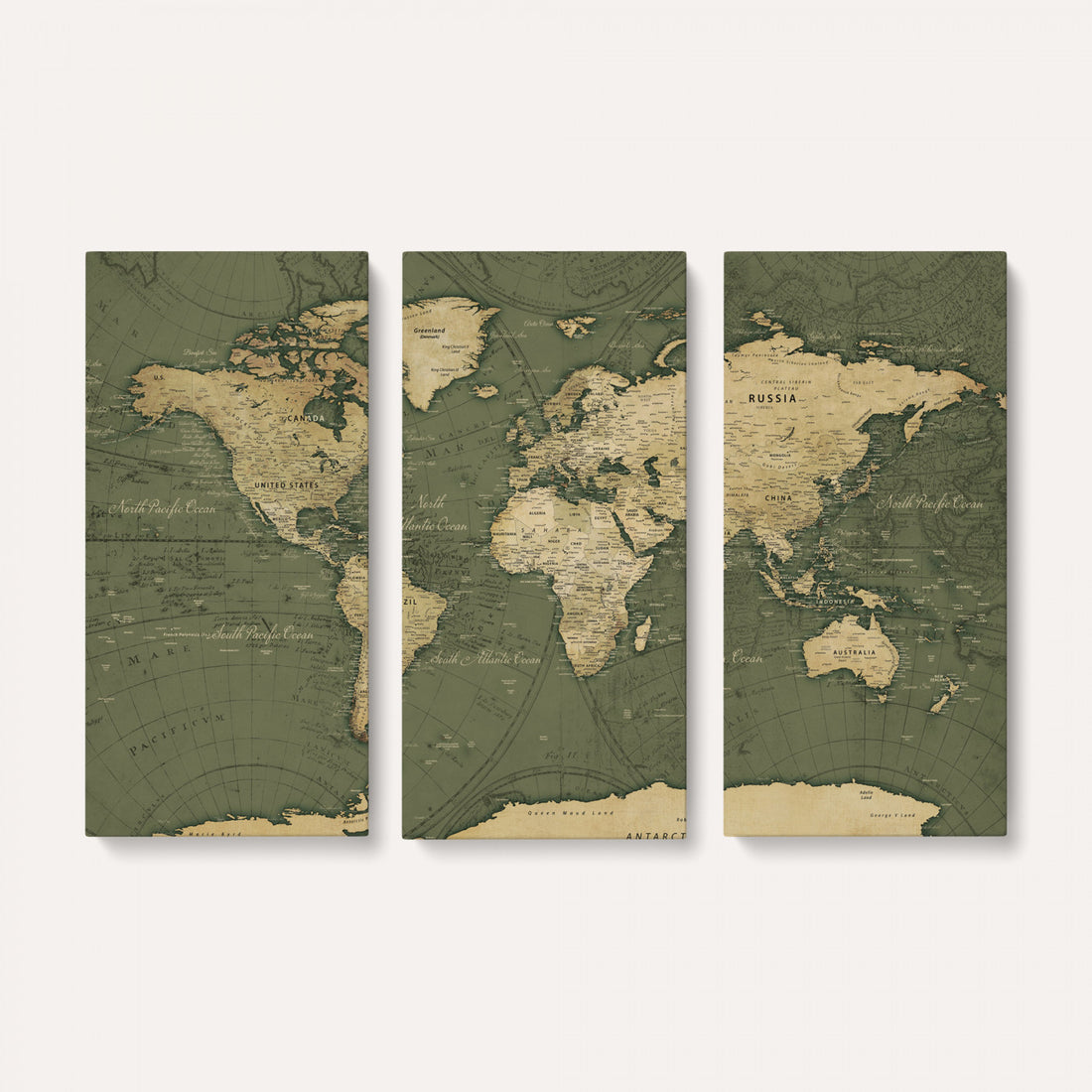 Large World Map Canvas Wall Art Print for Study Room Decor