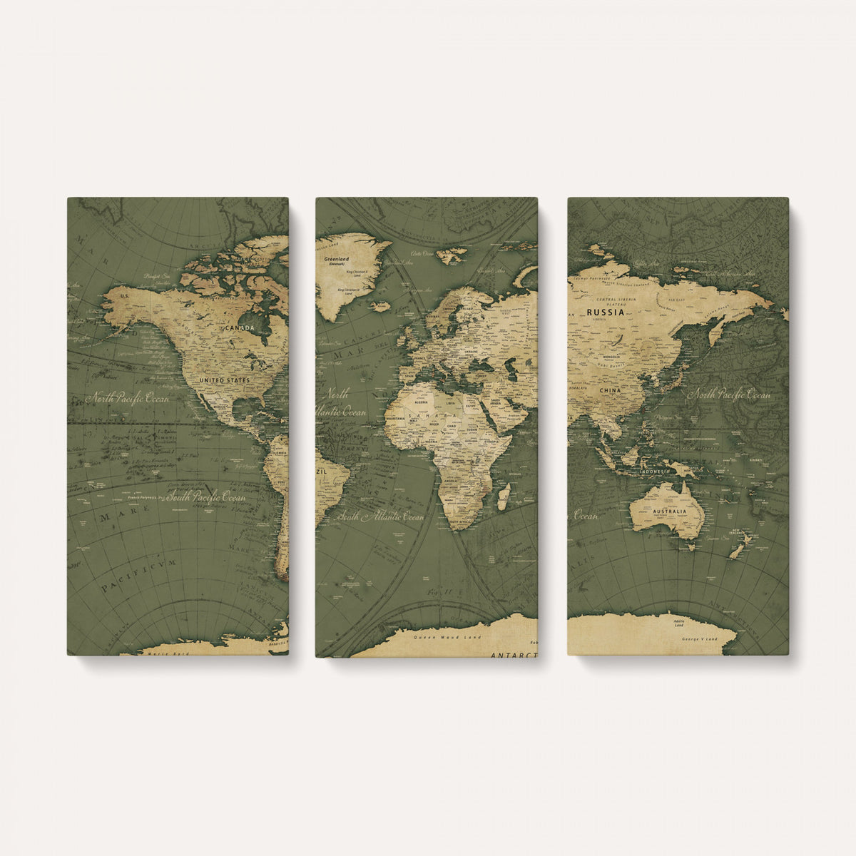 75846040-MGV-CV-36X24 - Large World Map Canvas Wall Art Print for Study Room Decor -
