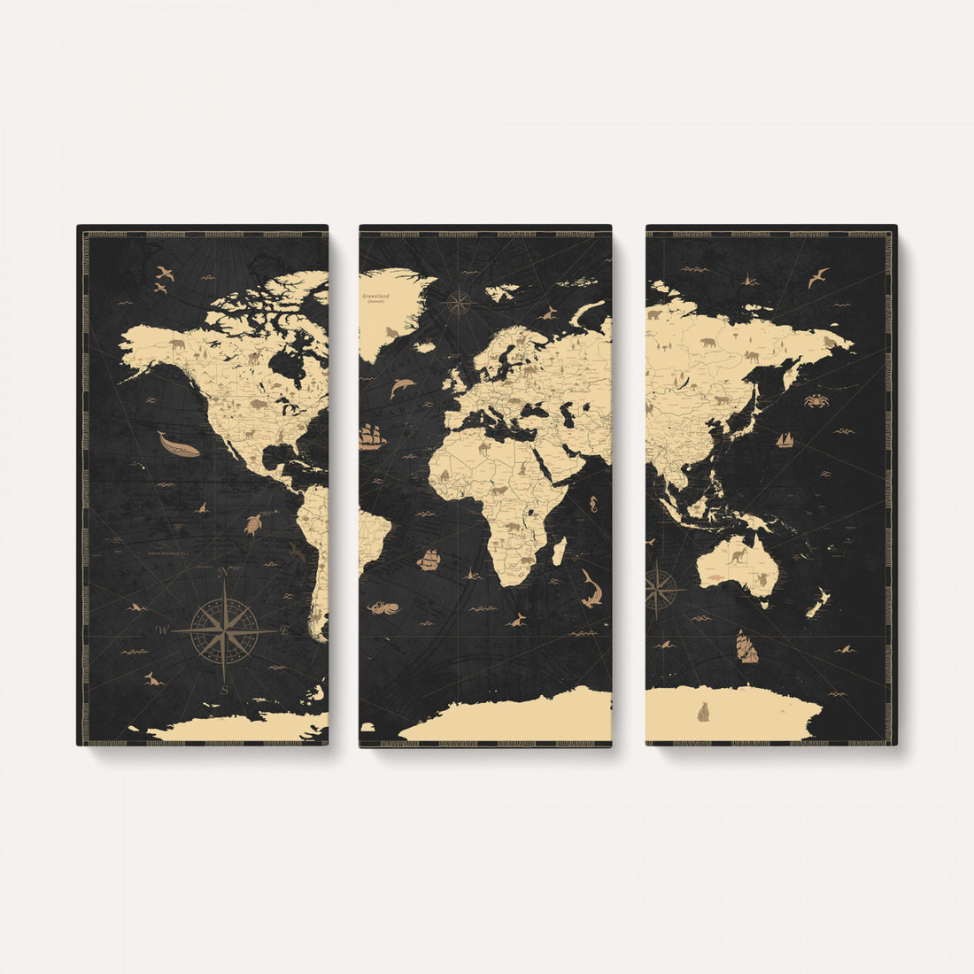 World Map Canvas Print | Detailed Map of the World Wall Art