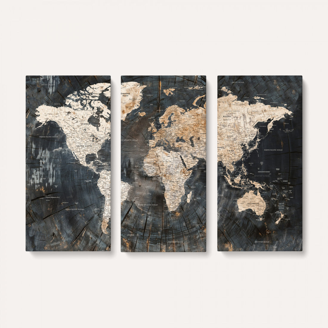 World Map Canvas Print | Detailed Map of the World Wall Art