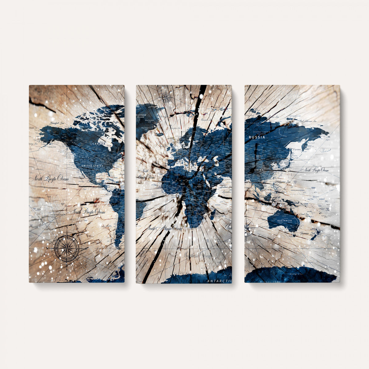 19478704-MGV-CV-36X24 - World Map Wall Art Canvas Print, Modern Decorative Framed Map Artwork Prints for Living Room, Office, Bedroom Wall Decor