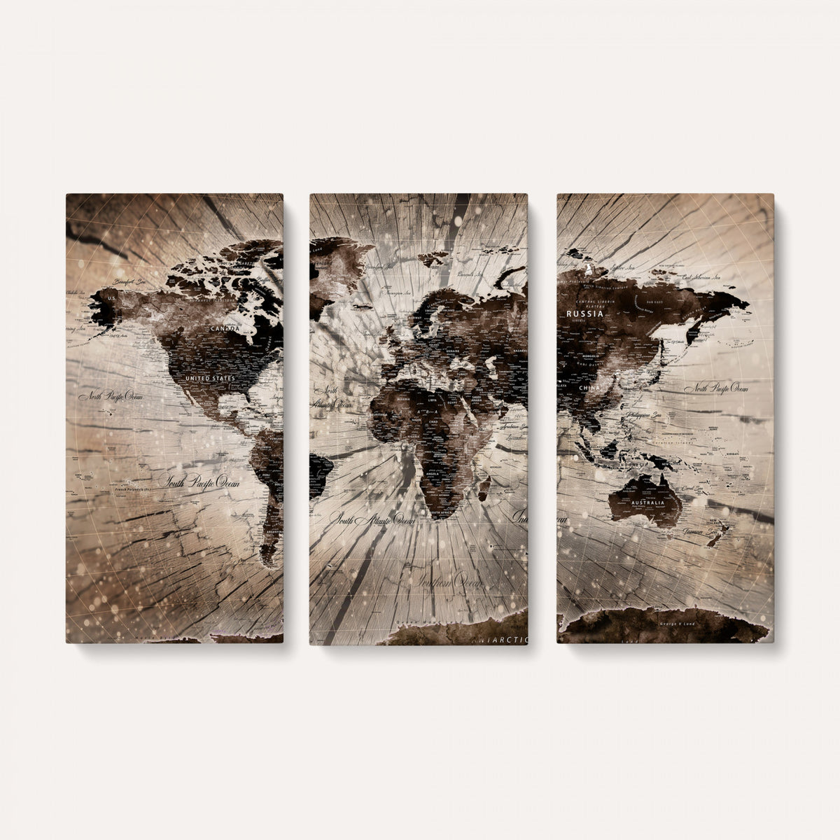 94623295-MGV-CV-36X24 - World Map Wall Art Canvas Print, Modern Decorative Framed Map Artwork Prints for Living Room, Office, Bedroom Wall Decor
