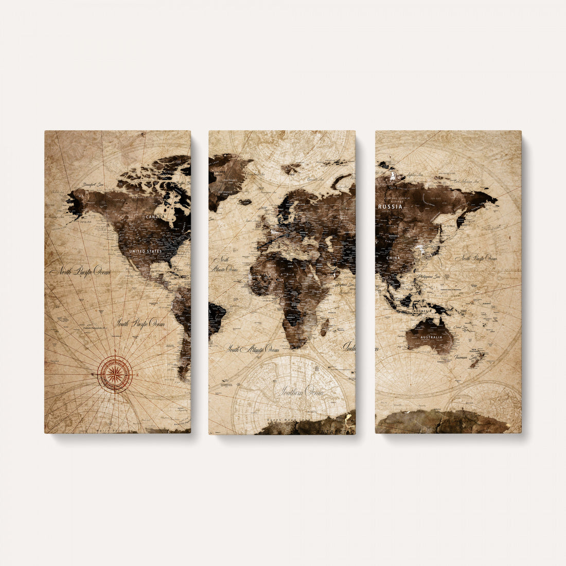 World Map Wall Art Canvas Print