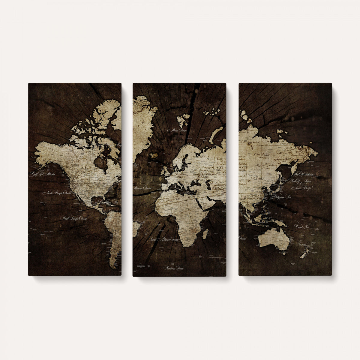 40991509-MGV-CV-36X24 - World Map Wall Art Canvas Print, Modern Decorative Framed Map Artwork Prints for Living Room, Office, Bedroom Wall Decor