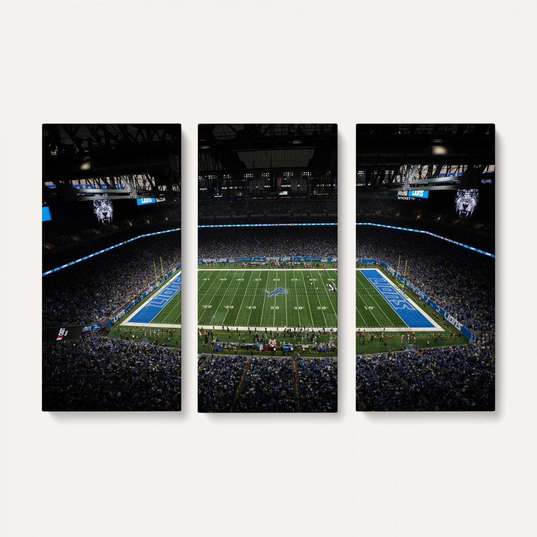 Detroit Lions Stadium Wall Art Canvas Print, Football Field Panorama