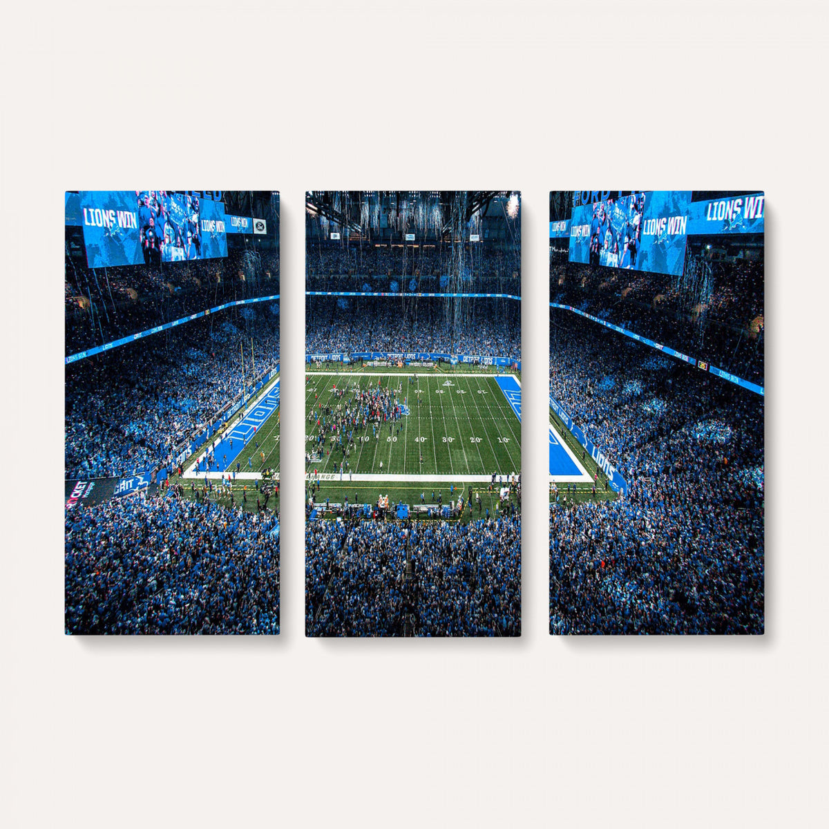 80882005-MGV-CV-36X24 - Detroit Lions Stadium Wall Art Canvas Print, Football Field Panorama