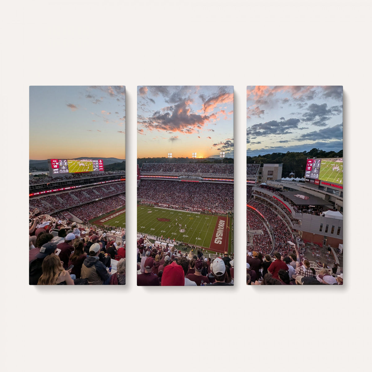 71837429-MGV-CV-36X24 - Donald W. Reynolds Razorback Stadium Wall Art Canvas Print – Arkansas Razorbacks Football Artwork for Home, Office, and Sports Room Decor
