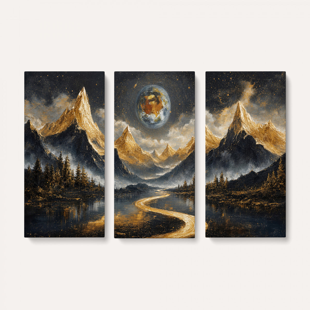 34202127-MGV-CV-36X24 - Abstract Mountain Wall Art Canvas Print Modern Landscape Painting Print