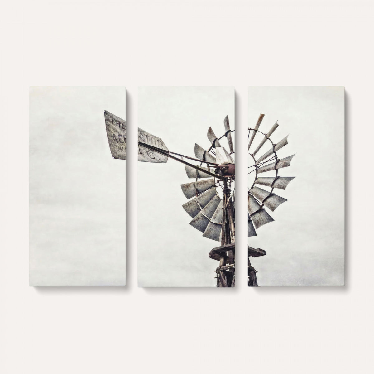 63200638-MGV-TP-24X36 - Vintage Rustic Farmhouse Windmill Canvas Wall Art - Western Country Landscape Print