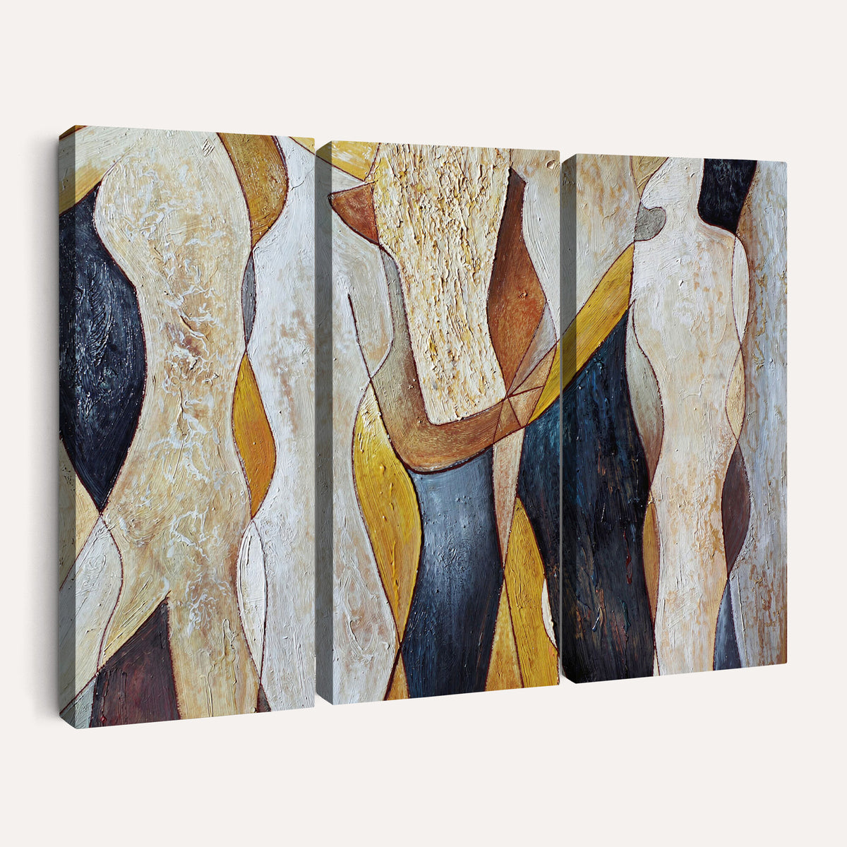 96079939-MGV-CV-36X24 - Mid Century Modern Figurative Canvas Wall Art Abstract Cubist Painting Print