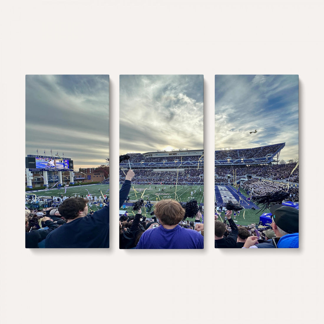 JMU Stadium Wall Art Canvas Print for Game Room Decor, James Madison, Framed and Ready to Hang