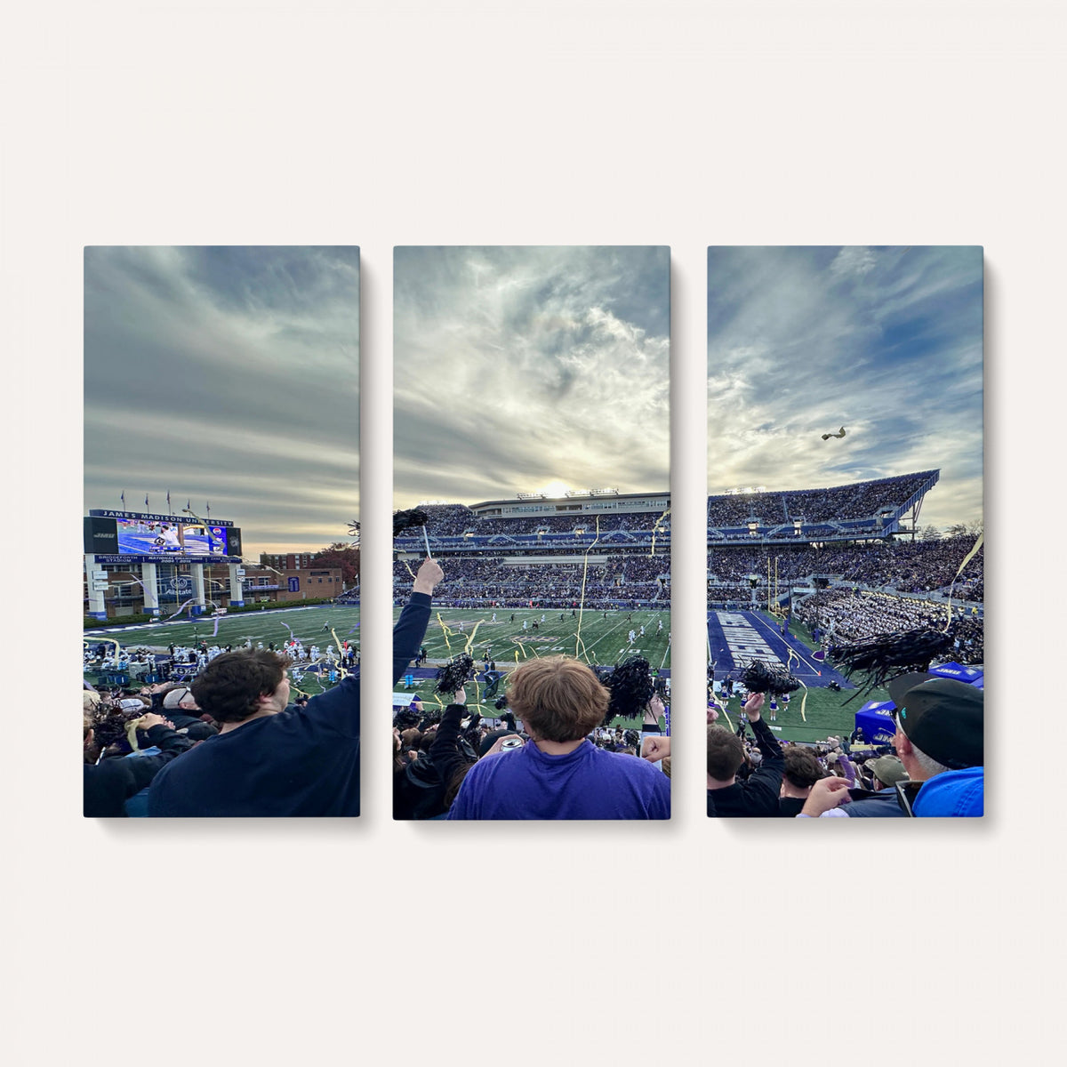 400867JMU-MGV-CV-36X24 - JMU Stadium Wall Art Canvas Print for Game Room Decor - James Madison University Stadium