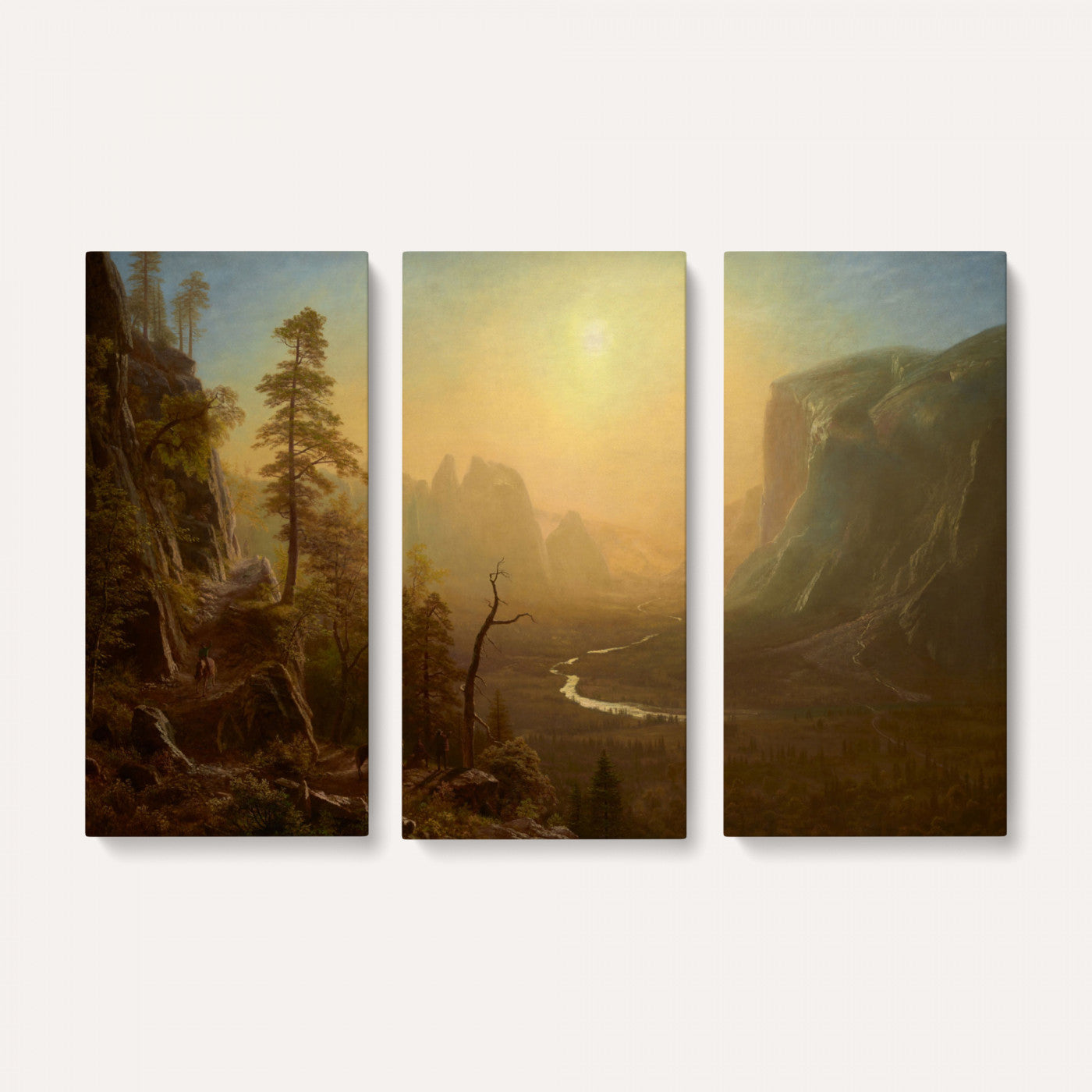 32350988-MGV-CV-36X24 - Albert Bierstadt Among the Sierra Nevada California Yosemite Wall Art Canvas Print, Classic Fine Art Painting Print