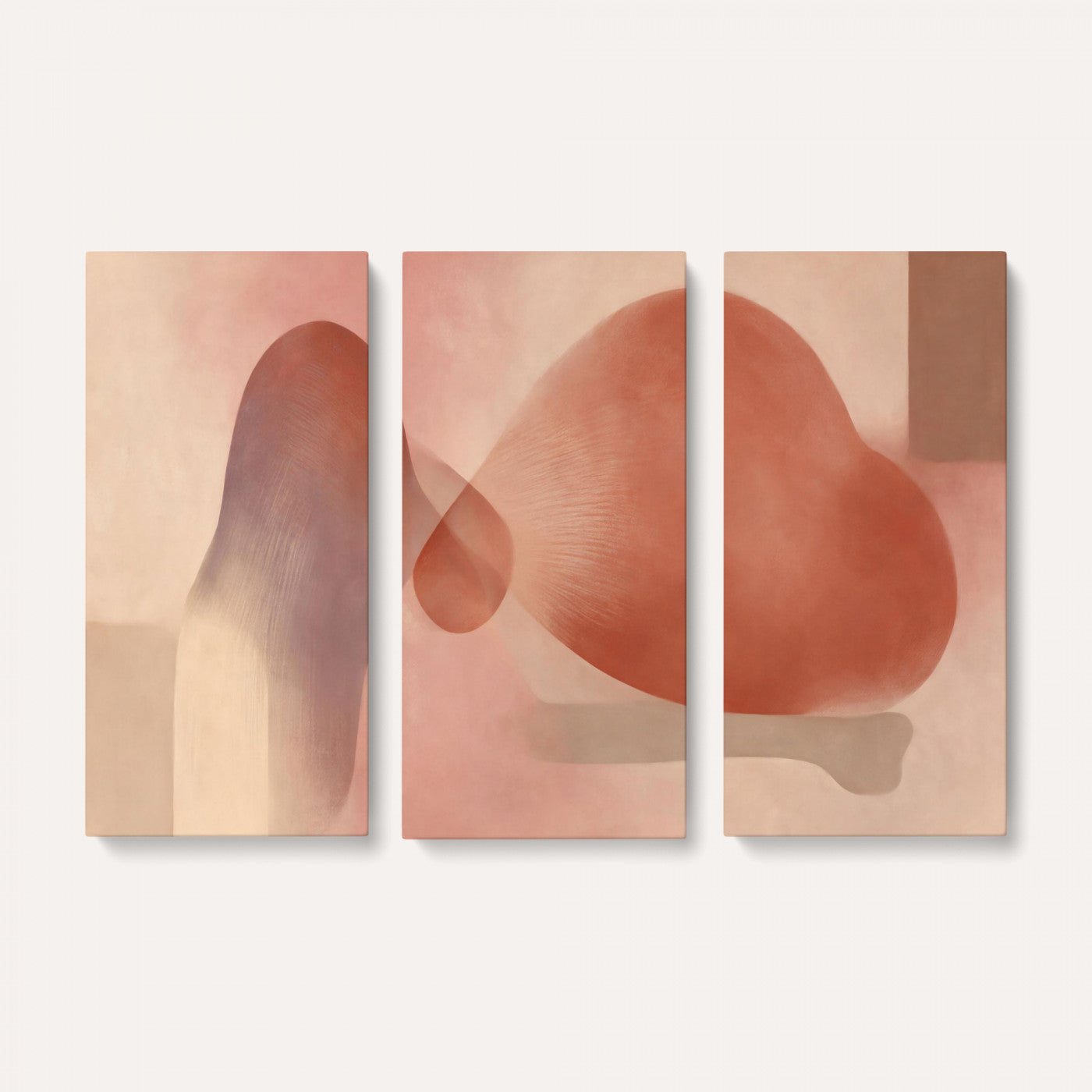 85110643-MGV-CV-36X24 - Vinna Begin Calin Biomorphic Abstract Wall Art Canvas Print, Terracotta Pink Organic Shapes Art Painting Print