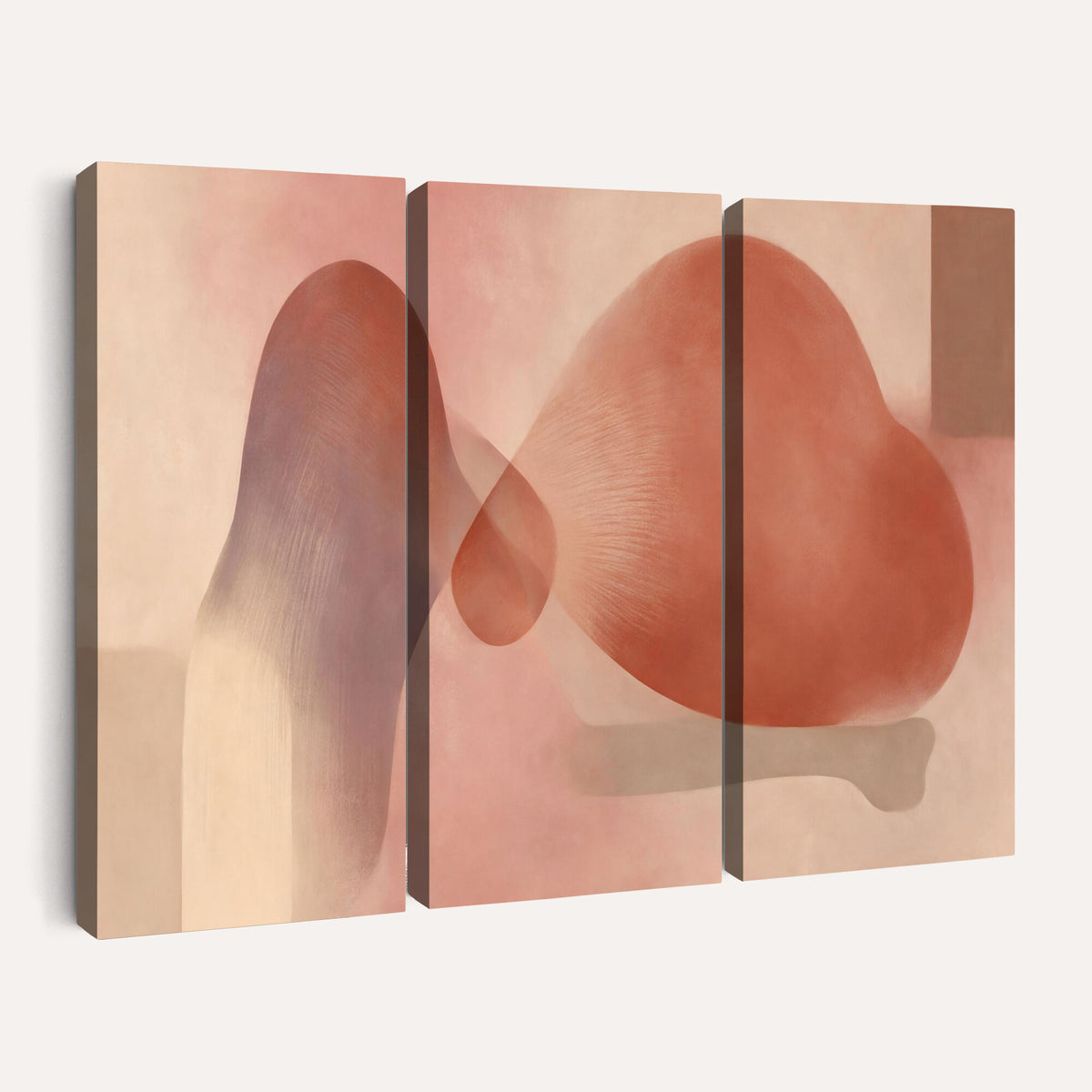 85110643-MGV-CV-36X24 - Vinna Begin Calin Biomorphic Abstract Wall Art Canvas Print, Terracotta Pink Organic Shapes