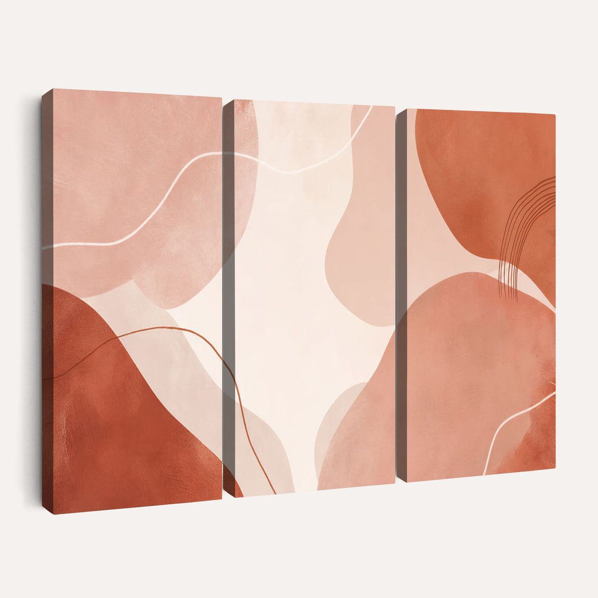 17685421-MGV-CV-36X24 - Abstract Boho Terracotta Wall Art Canvas Print, Mid Century Minimalist Painting Print