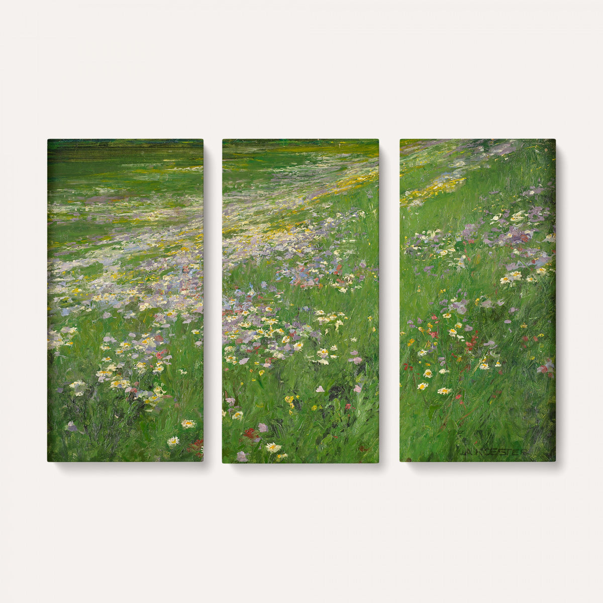 63535040-MGV-CV-36X24 - Alexander Koester Flower Meadow Canvas Wall Art, Vintage Landscape Print