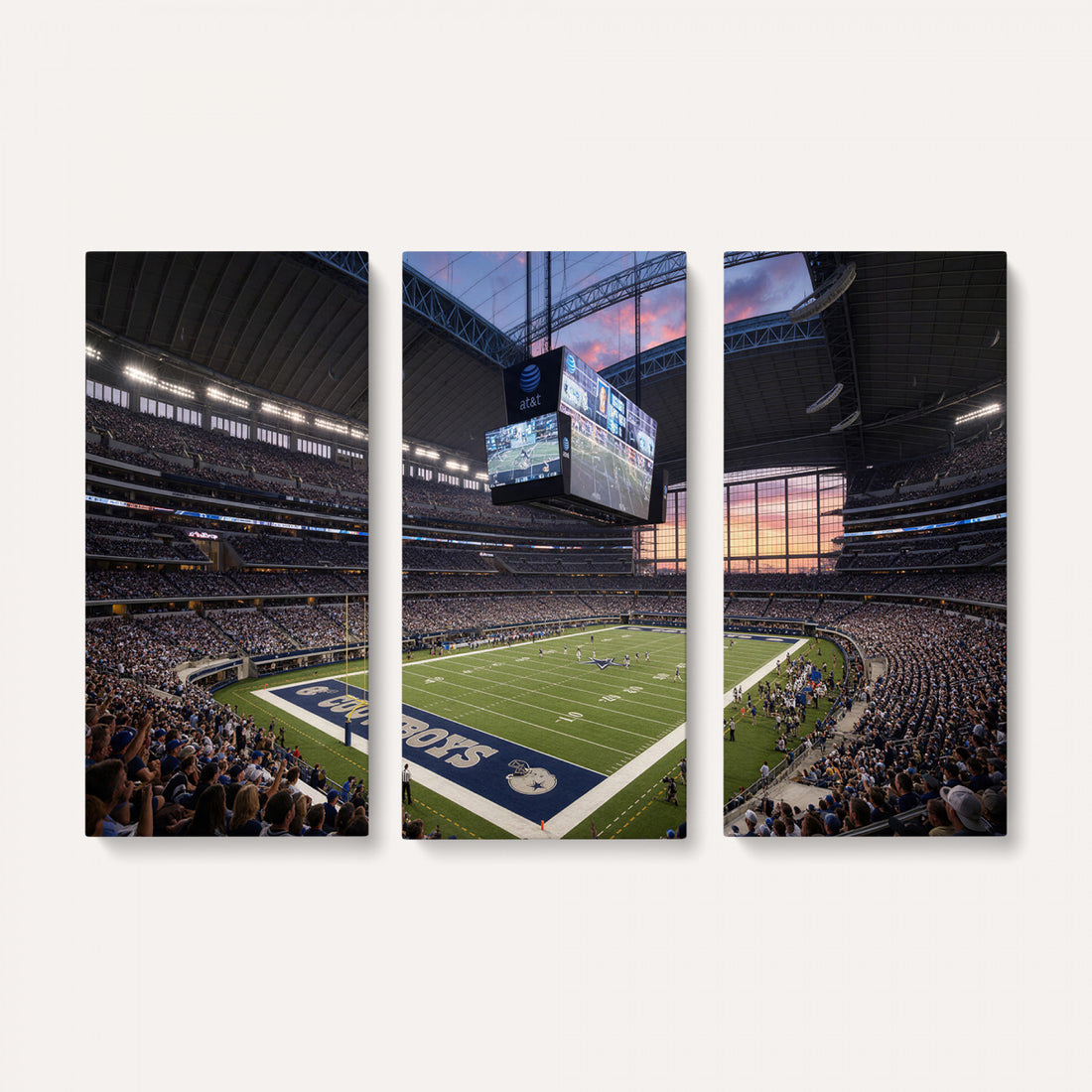 Oversize AT&T Stadium Wall Art Print, Dallas Cowboys Stadium Canvas for Finished Basement