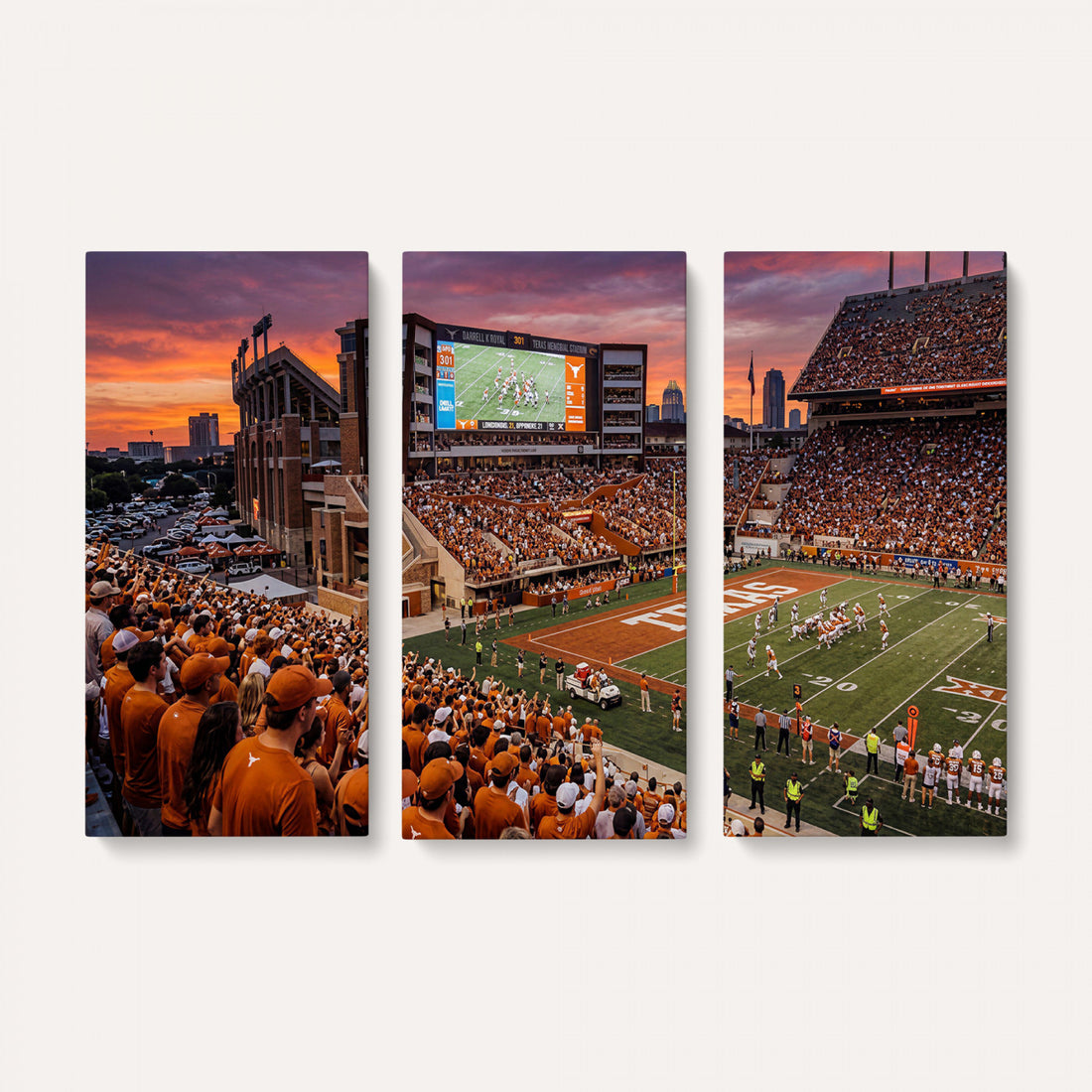 Texas Longhorns Wall Art Canvas Print, Texas Memorial Stadium in Austin Texas, Framed and Ready to Hang