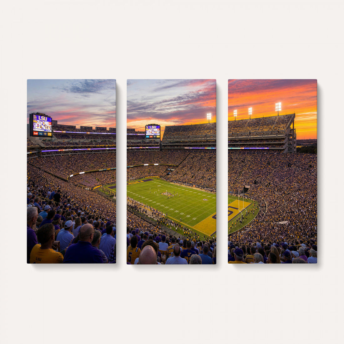 LSU Tigers Wall Art Canvas Print, Tiger Stadium in Baton Rouge Louisiana, Framed and Ready to Hang