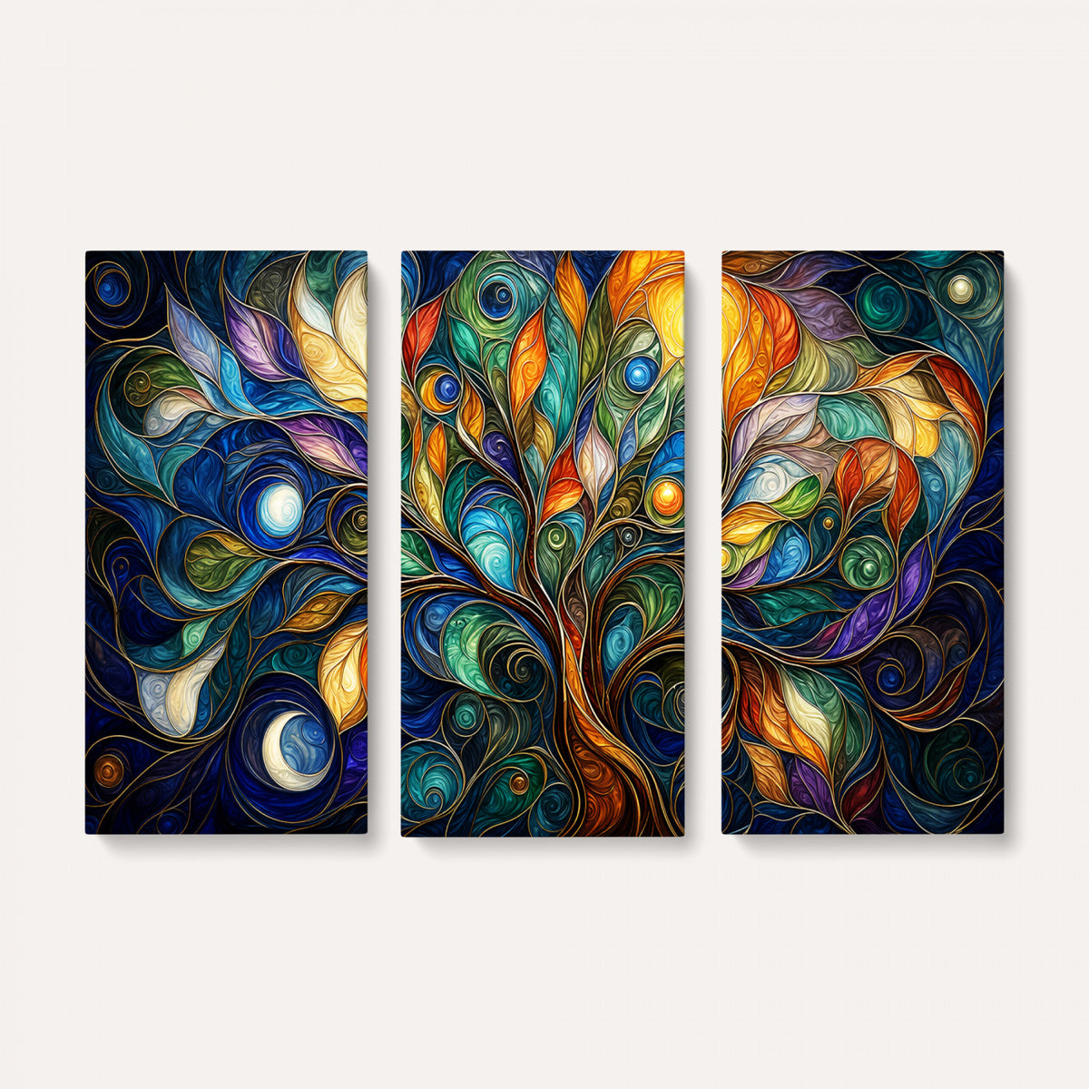 60127105-MGV-CV-36X24 - Psychedelic Tree Of Life Wall Art - Vibrant Swirl Cosmic Nature Decor